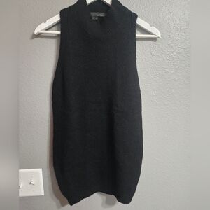 360 Cashmere Black Sleeveless Turtleneck Knit Sweater 100% Cashmere Size Small